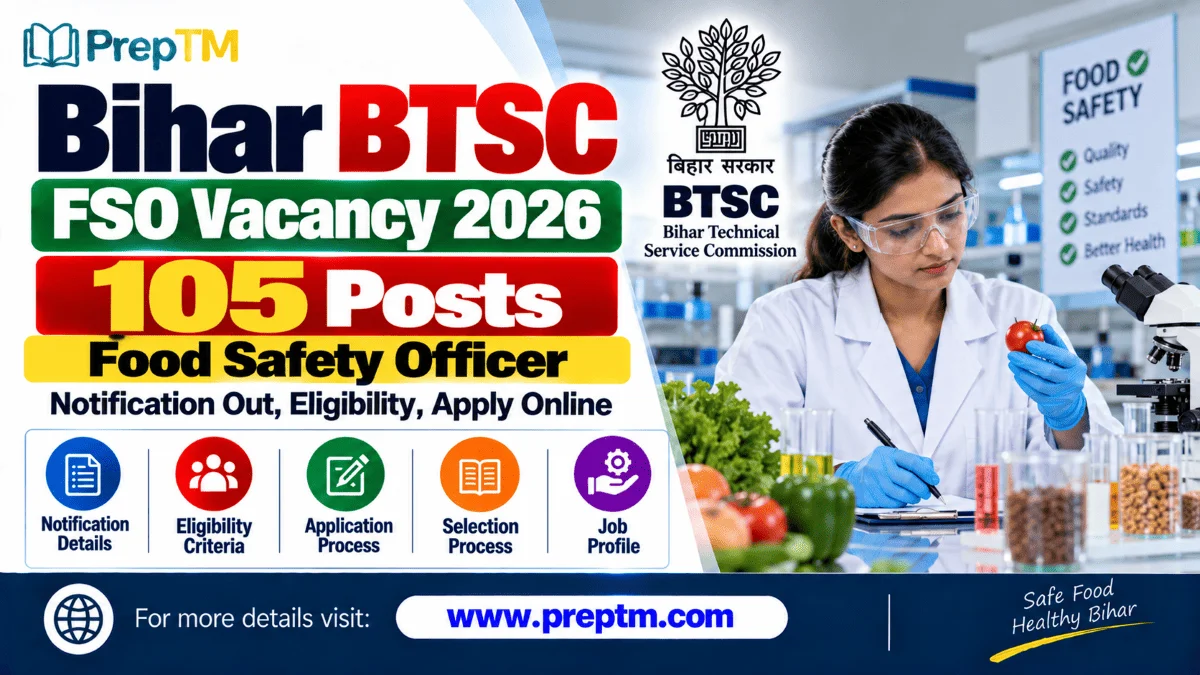 Bihar BTSC FSO Vacancy 2026 Notification Out For 105 Posts, Eligibility, Apply Online